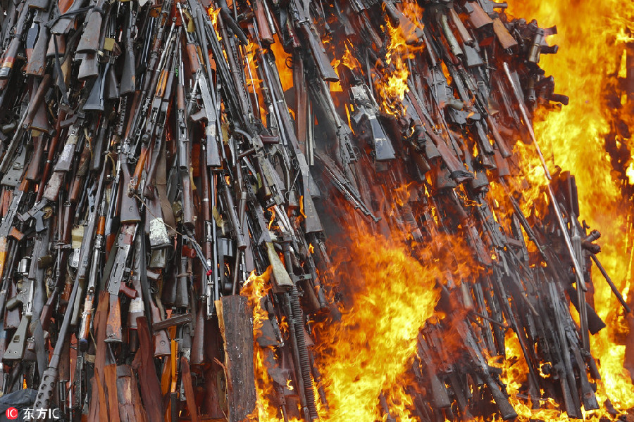 Tons of firearms burned in Kenya