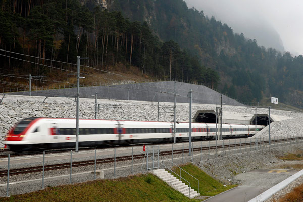 World's longest rail tunnel begins regular service in Switzerland