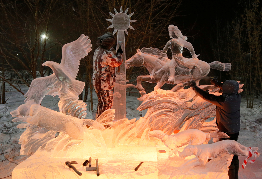 Magical snow and ice sculptures on show in Russia