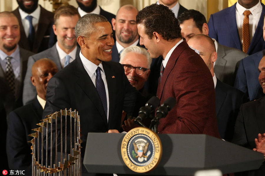 Obama celebrates World Series champion Chicago Cubs