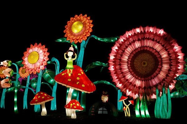 Silk Road lanterns light up British gardens for Lunar New Year