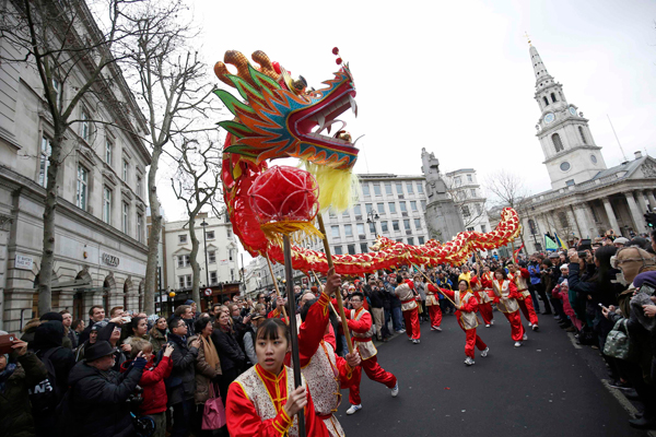 Chinese Lunar New Year celebrated on Trafalgar Square