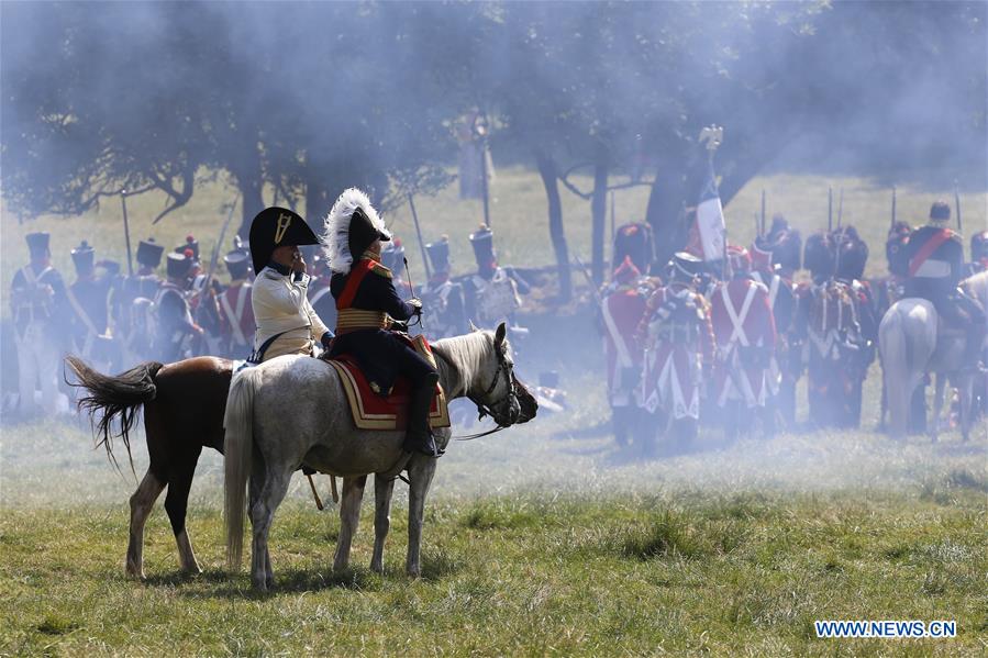 Re-enactment of Battle of Waterloo held in Belgium