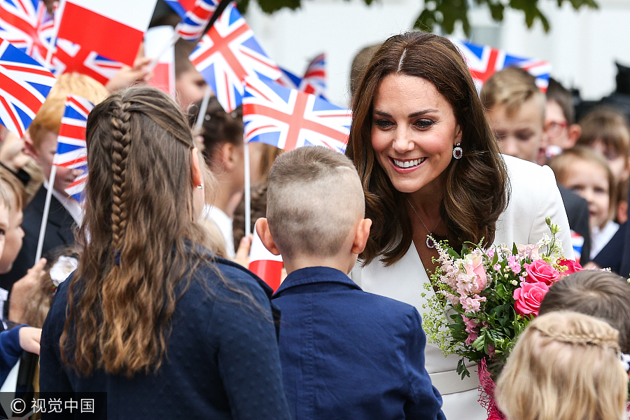 Duchess of Cambridge visits Adam Mickiewicz Monument in Poland