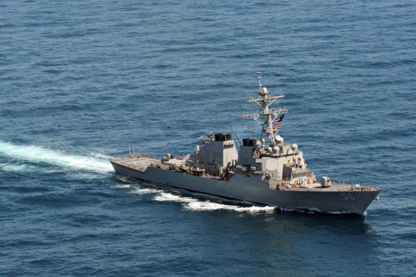 US warship collides with merchant vessel east of Singapore