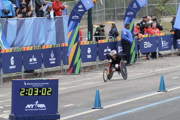 Wheelchair racers finish NYC Marathon