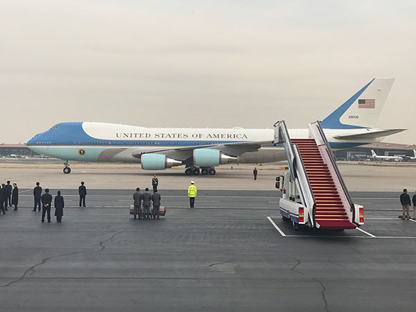 US President Donald Trump lands in Beijing, kicking off three-day state visit