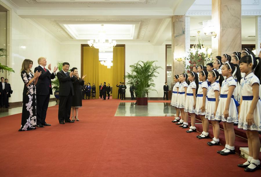 President Xi holds welcome ceremony for Trump