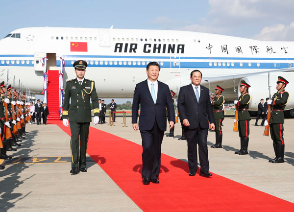 Chinese president arrives in Laos for state visit