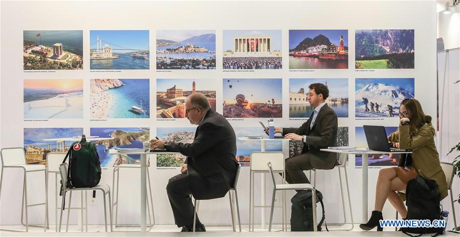 Glimpse of 'Bonn Zone' of UN climate talks in Bonn, Germany