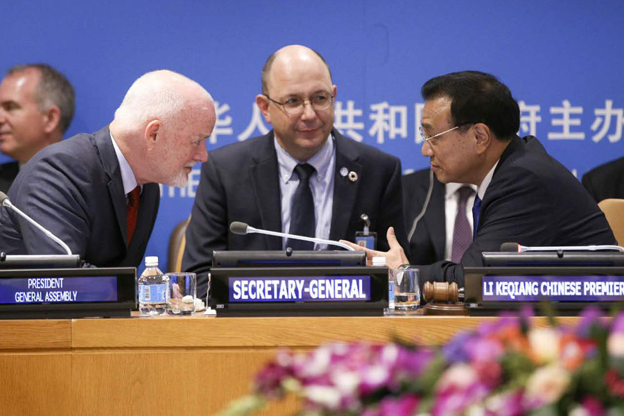 Premier Li's tight-scheduled day 1 at UN
