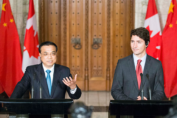 China, Canada agree to strengthen economic, trade ties