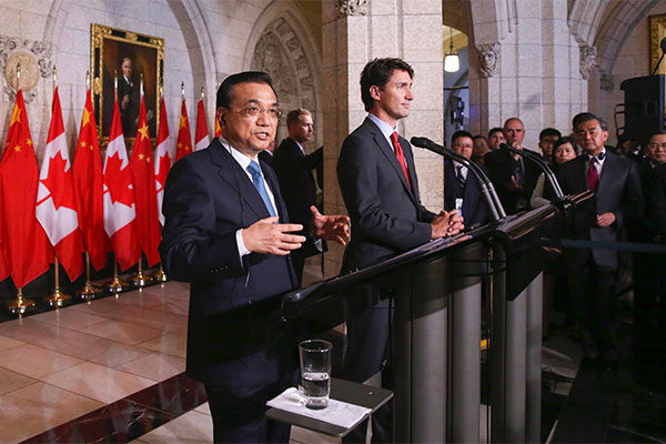 China, Canada agree to strengthen economic, trade ties