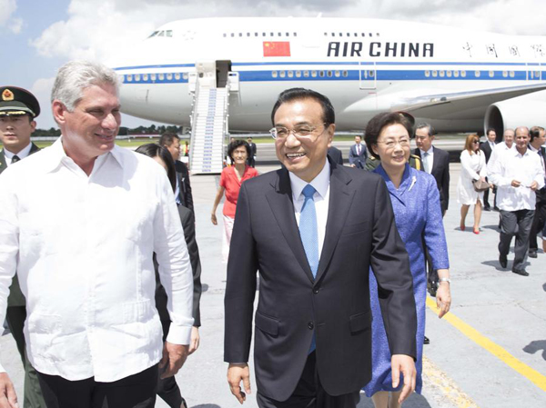 Premier Li arrives in Cuba for official visit