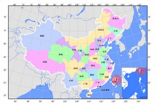 台湾花莲海域今天凌晨发生6.7级地震(组图)