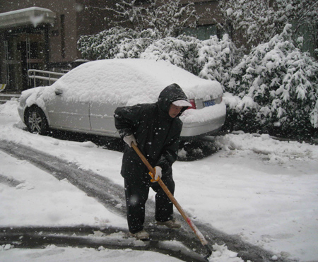 济南迎来今冬首场大到暴雪（图）