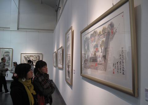 《人文北京•百年四合院——翟鹰画展》开幕